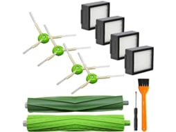 Kit Peças Reposição para Irobot Roomba Séries E/i, 4 Filtros, 4 Escovas Laterais, 1 Chave Fenda