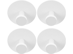 Conjunto De 4 Ganchos Adesivos Reforçados Para Toalha Banheiro, Em Liga De Alumínio Branco, Para Pendurar Roupão De