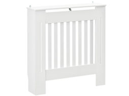 Tampa do Radiador, Ventilação Vertical com Ripas de Ar, 78l X 19w X 81h Cm em Madeira Branca Ge