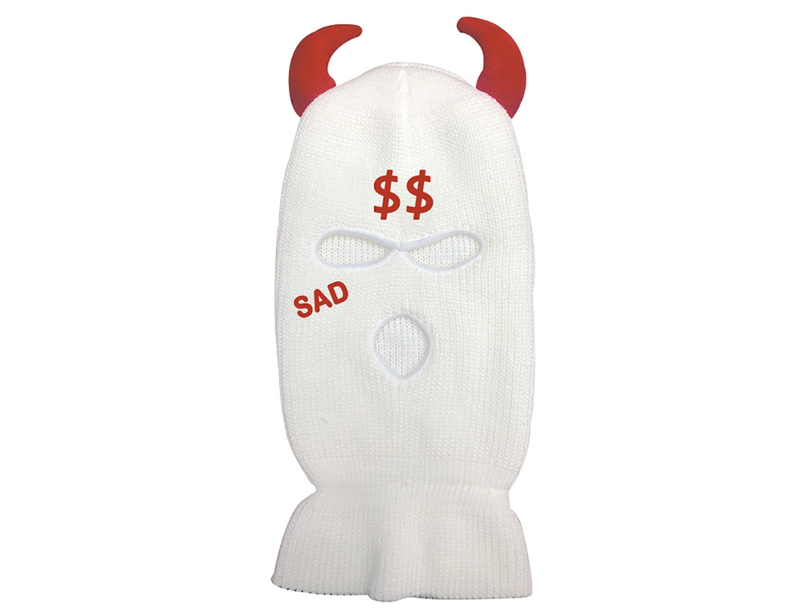 Capuz Balaclava De Inverno Com Chifres Tecido Tricot 3 Buracos Protetor De Rosto Impermeável Ao Vento Para Ski Ciclismo Corrida Unissex