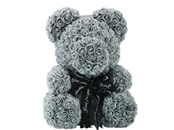 Urso de Flores Preservadas Rosa Presente Aniversário Natal