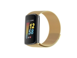Bracelete Pulseira Milanese Mesh para Fitbit by Google Charge 5 Gold