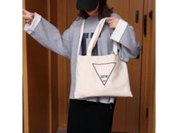 Bolsa Feminina de Lona, ​​estilo Casual, com Alça de Ombro, Dobrável, Ideal para Compras e Praia. Feita em Algodão. GOKOCO