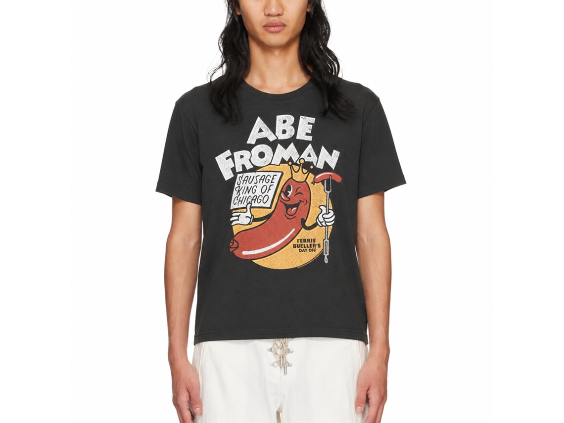 Rockinstone Ferris Bueller's Day Off Abe Froman 2 Solid Smoke Adult T-shirt Size:l