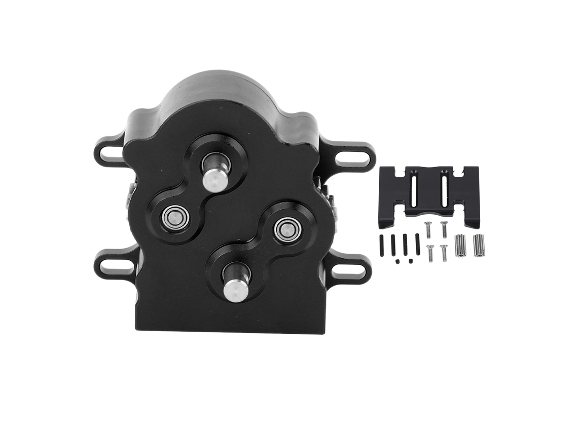 CAIXA BUSINESS de engrenagens com motor rotor externo duplo, para crawler RC, alumínio preto
