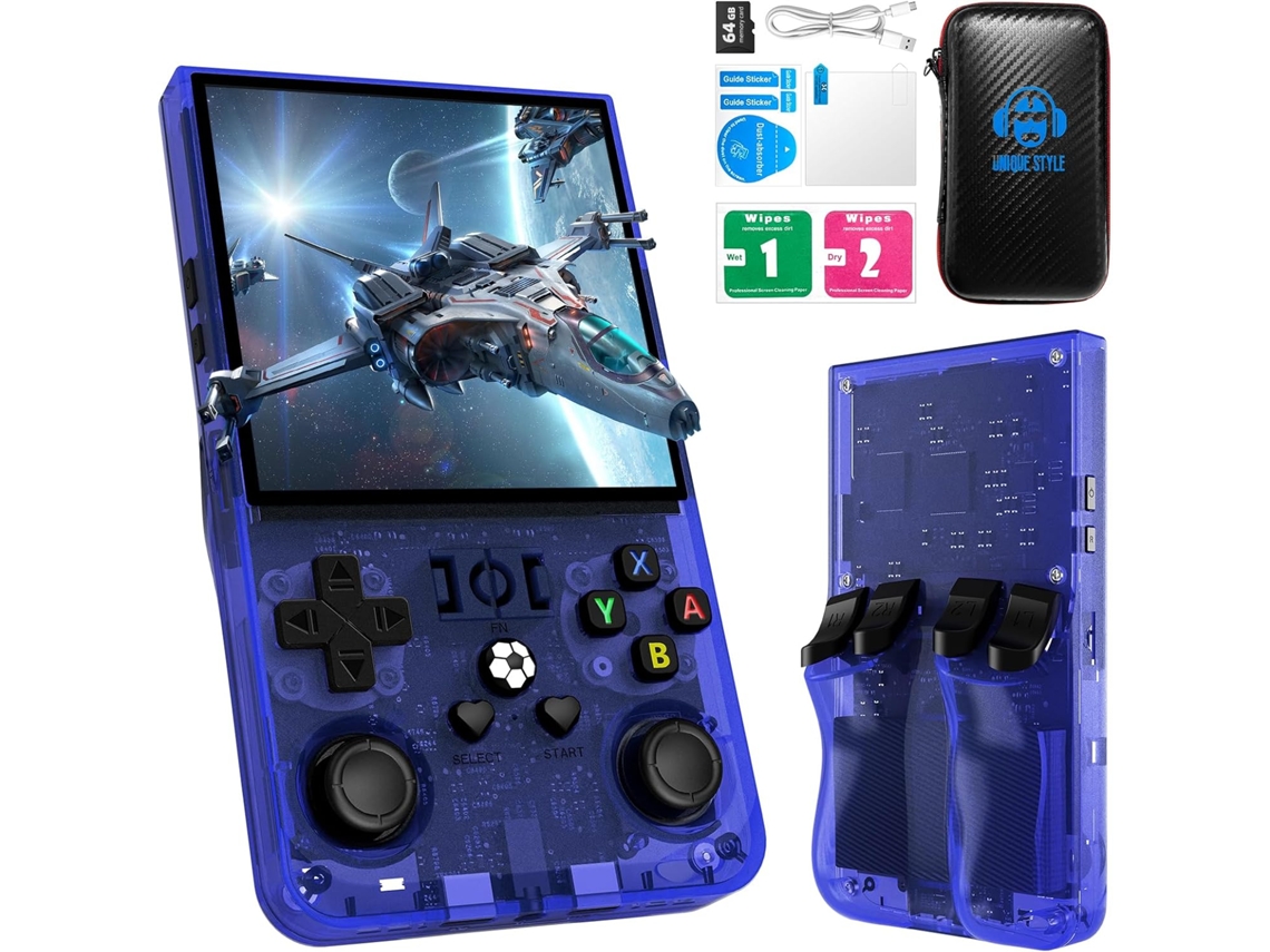 Console de Jogos Portátil Retrô R36max, Tela Ips 4 Polegadas, 64 Gb com Mais 18.000 Clássicos Int Egrados, Sistema Linux VONKELIOS (720x720)