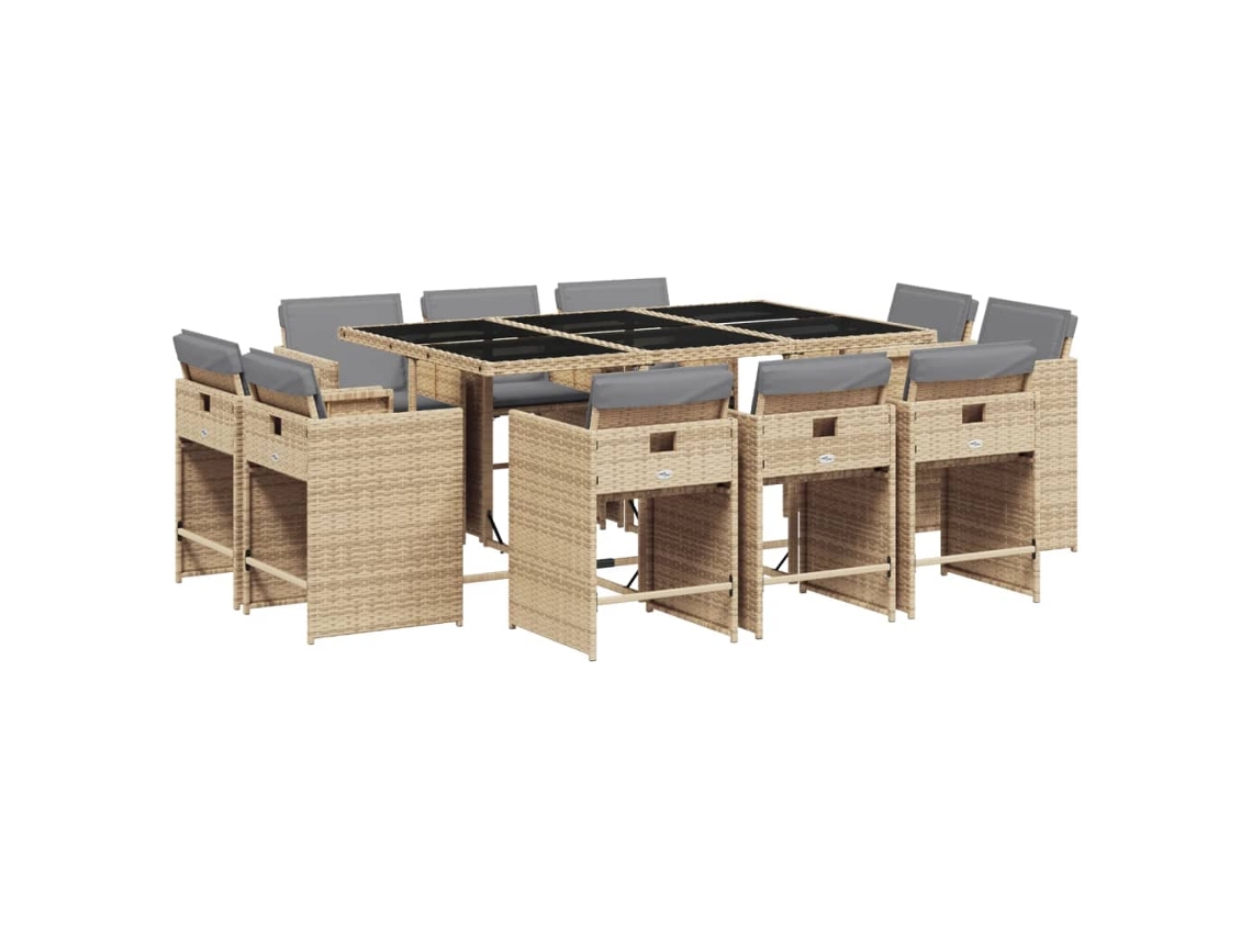Garden Dining Set, Garden Dining Sets Vidaxl Bege Rattan / Vime (n/a)