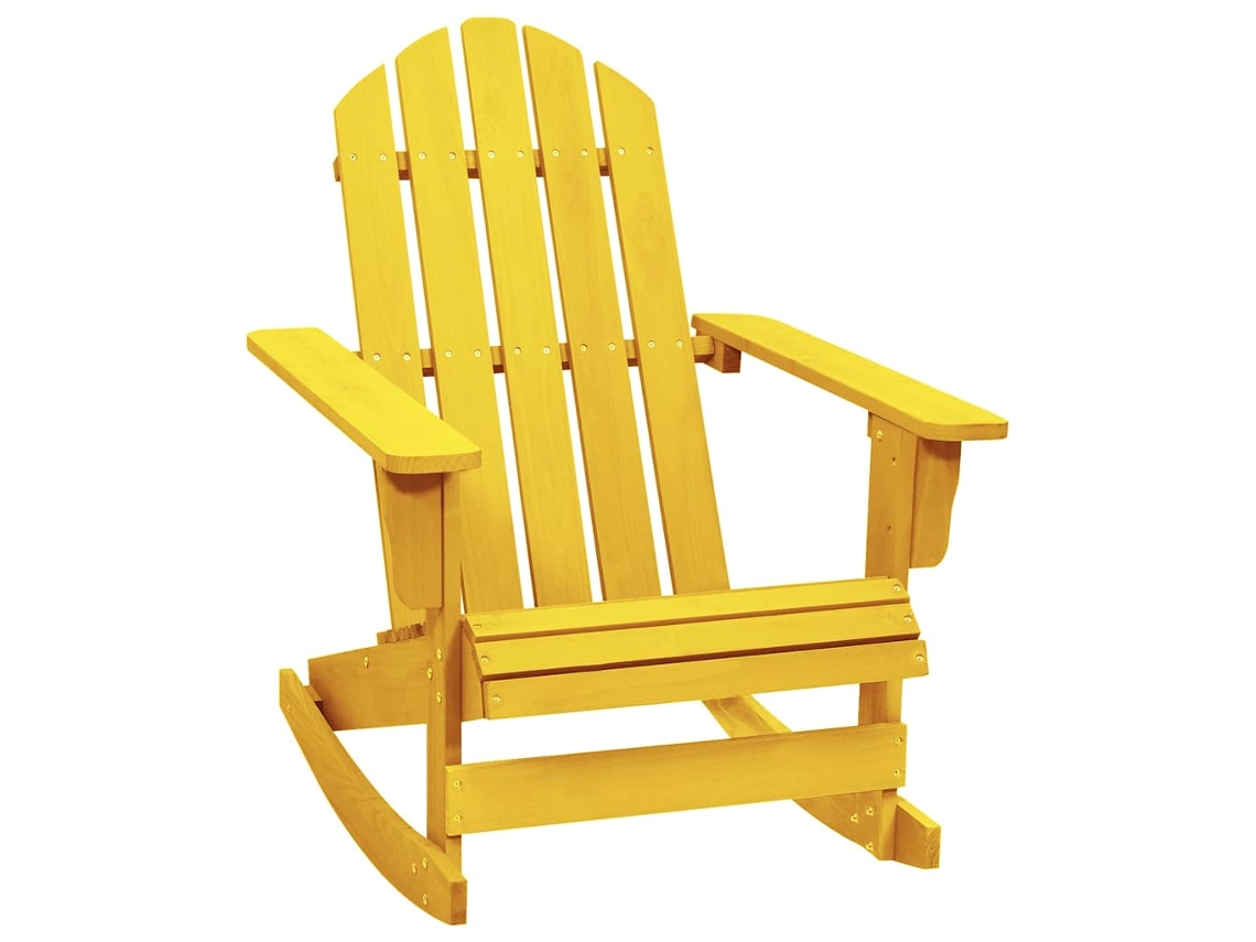 Vidaxl Cadeira Adirondack De Baloiçar P/ Jardim Abeto Maciço Amarelo