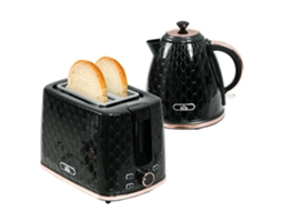 Conjunto de Chaleira e Torradeira, 1,7 L, Vários Modos, Led, Preto