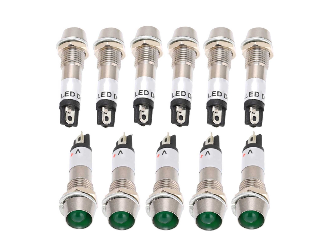 Luz Indicadora 10 Ac 220v 8mm Sinal Elétrico