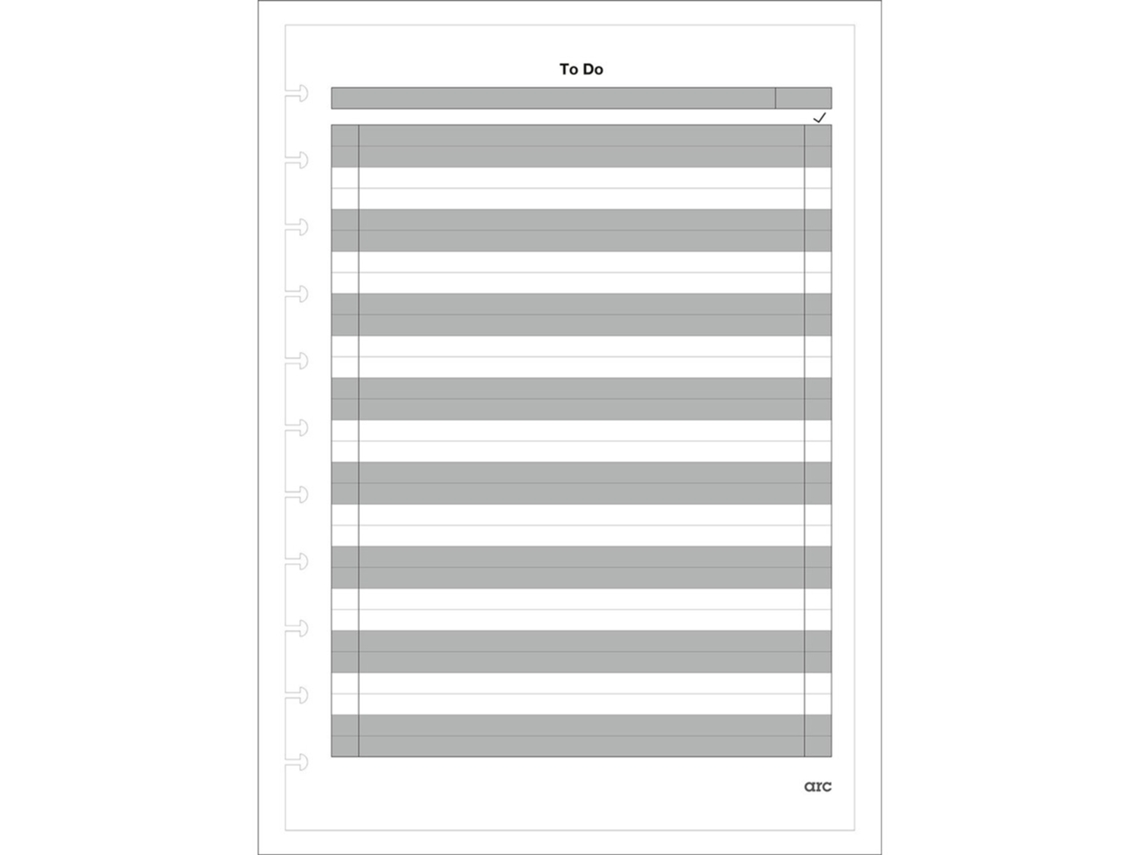 Recarga para Arc Caderno Inteligente To Do M BY STAPLES A4, 50 Folhas, Branco e Cinzento