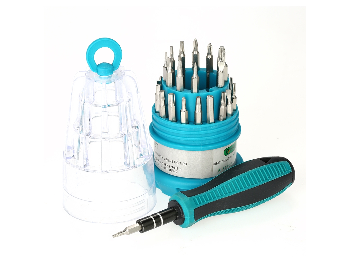 Conjunto de Chaves de Fenda Magnéticas Penggong 31pcs YURU para Reparos em Dispositivos