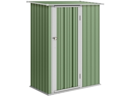 Galpão Jardim Metálico 1,07m² 142x84x189cm, Telhado Inclinado/porta Trancável, Verde