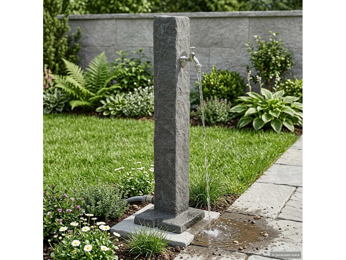 Vidaxl Tanque De Jardim Antracite 26 X 26 X 98 Cm Pe