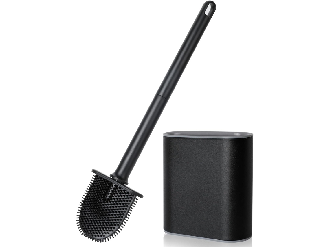 Escova sanitária de parede para golfe, com cabo longo e cabeça flexível, preta | AQUAFORGE
