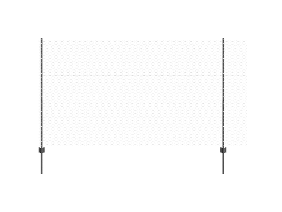 Conjunto 1 Painel De Cerca Vidaxl Cinzento Aço (50 X 1,4 M)