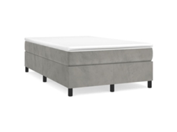 Vidaxl Cama Boxspring Com Colchão 120x190 Cm Veludo Cinzento-claro