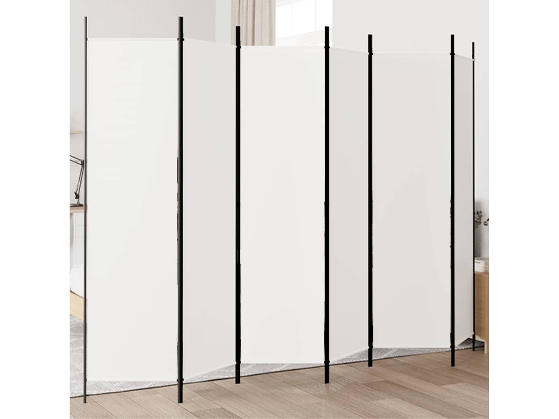 Vidaxl Biombo Com 6 Painéis 300x200 Cm Tecido Branco