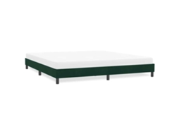 Vidaxl Estrutura De Cama Sem Colchão 180x220 Cm Veludo Verde-escuro