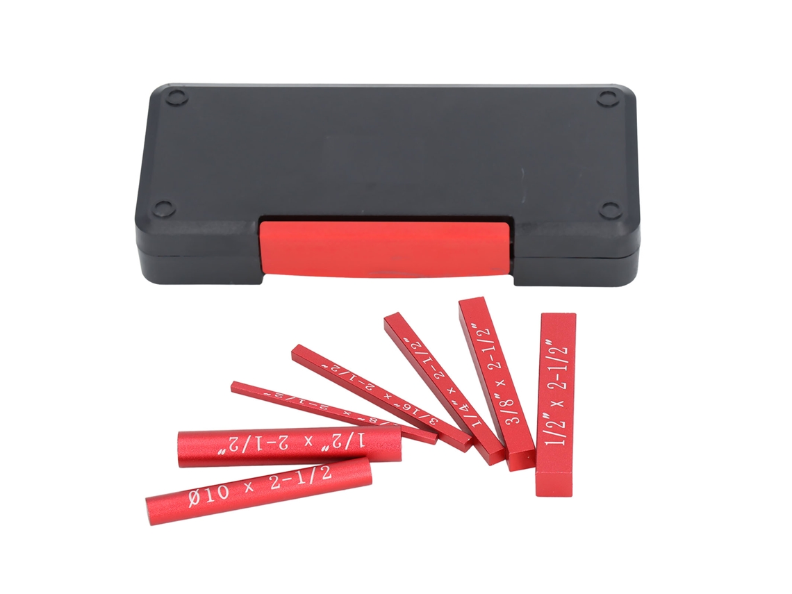 7pcs Blocos De Ajuste Medidores De Liga De Alumínio Com Anodização Preta Ferramenta De Carpintaria Para Medição Vermelha