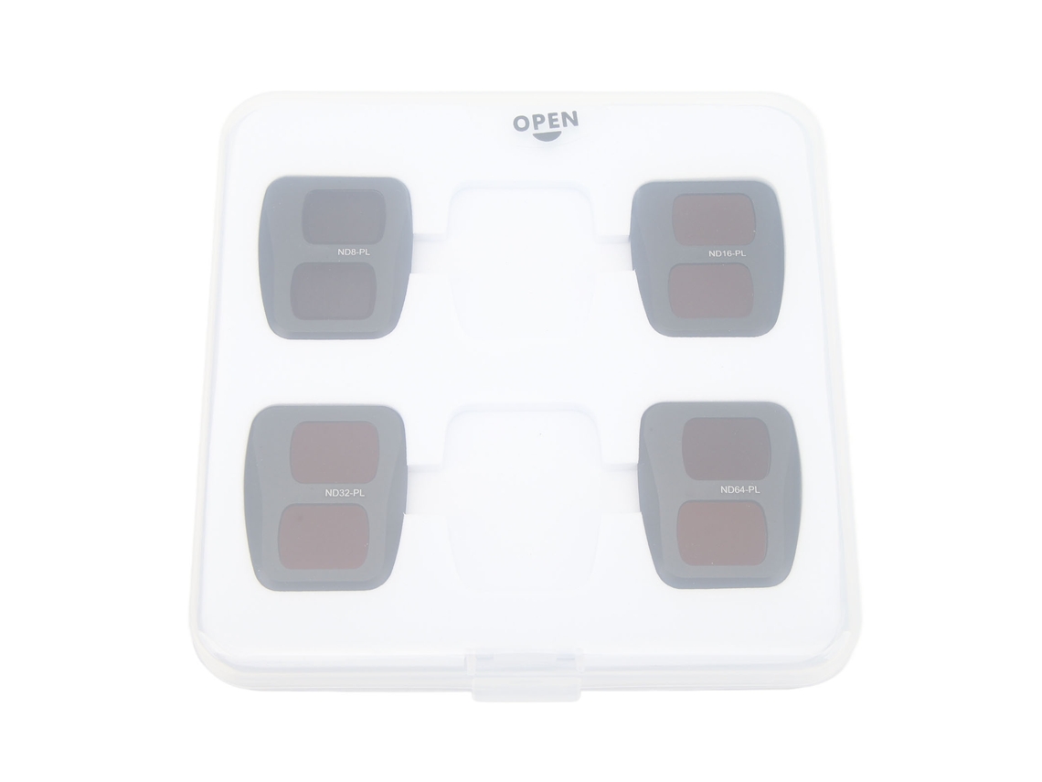 Conjunto de filtros NDPL para lentes polarizadoras de drones.
