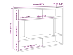 Wall Shelf, Wall Shelves Vidaxl Marrom Madeira Processada (n/a)