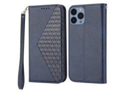 Capa Para Iphone 15 Pro Max Pele Sintética Azul