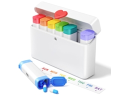 Organizador Semanal De Comprimidos Eifson Com Compartimento Separado Sem Bpa (branco)