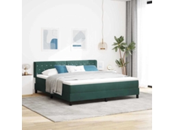 Vidaxl Cama Box Com Cabeceira Manual Verde Escuro 200 X 180 Cm Veludo