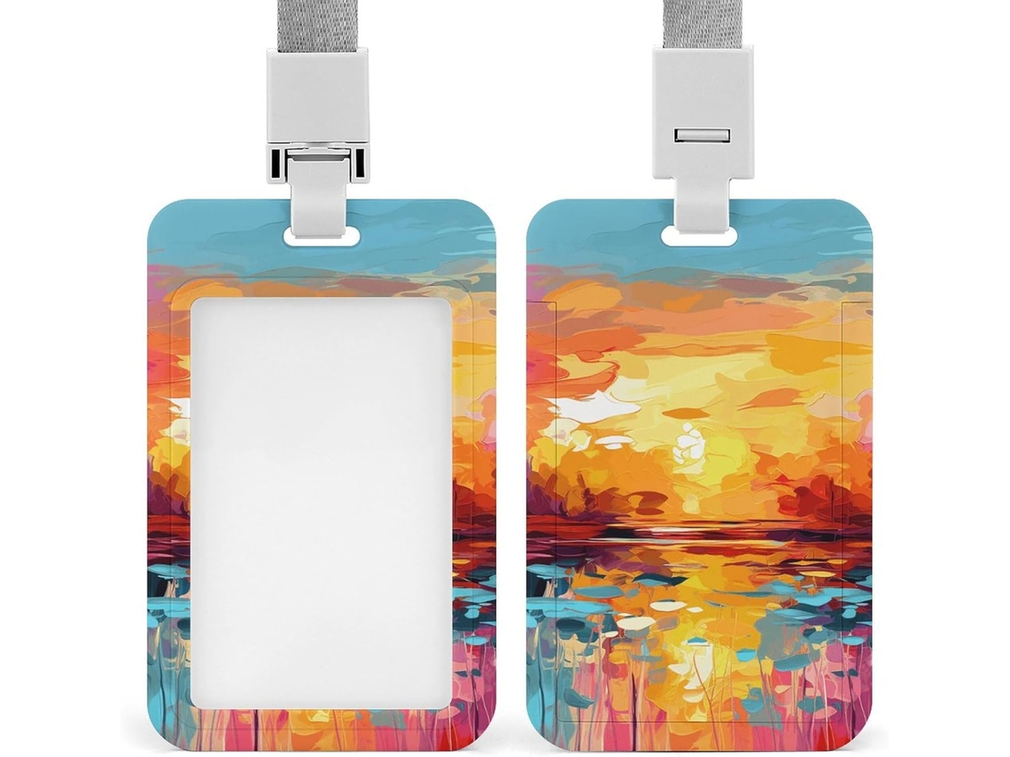 Porta Crachá Colorido E Abstrato Cartões Personalizados, À Prova D Água, Porta Identificação, Protetor