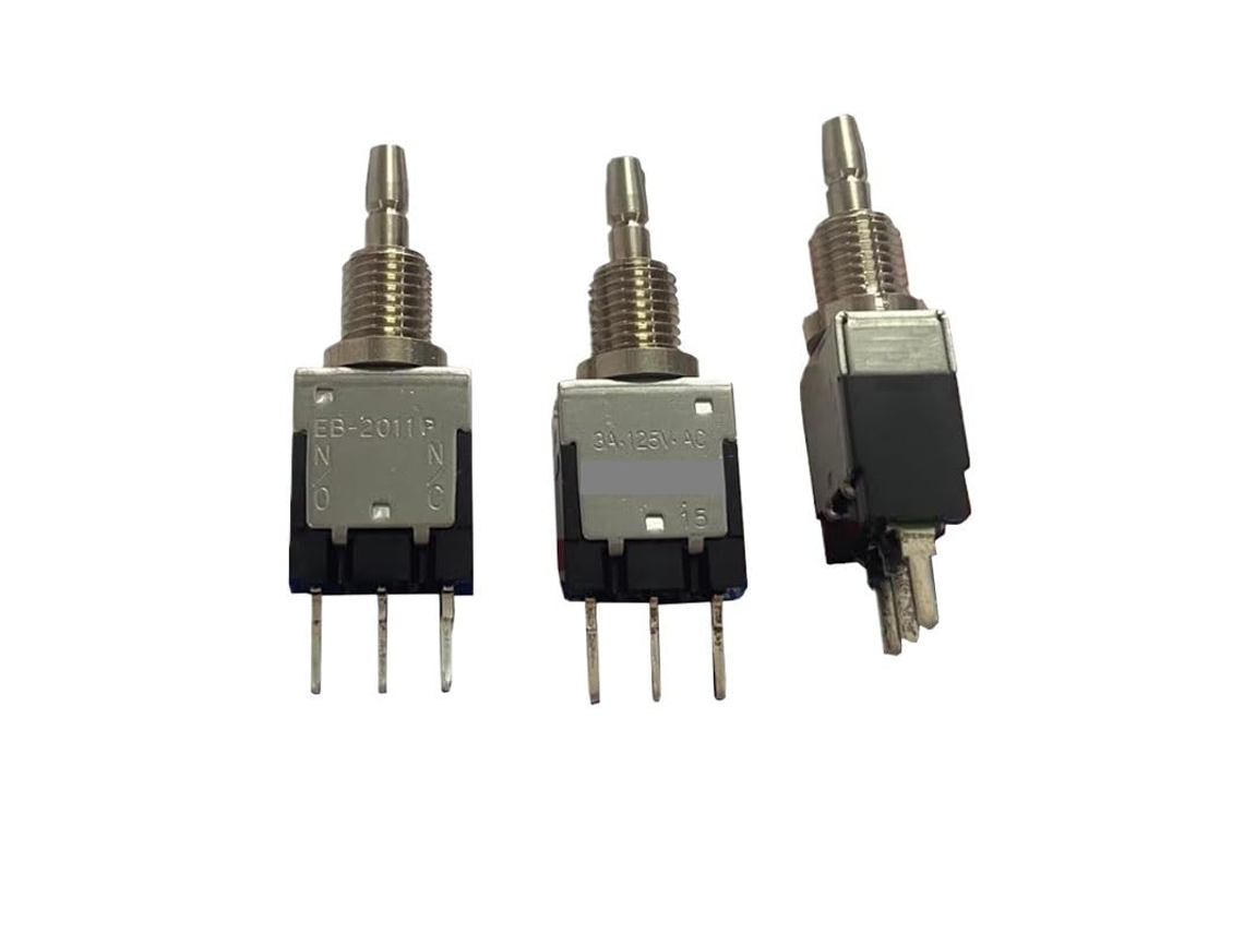 1 Interruptor De Botão Pressão Eb 2011p1, Botão De Reinicialização Sem Trava, 3 Pinos, 3a, 125v Ca