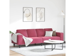 Vidaxl Sofá De Sala De Estar Vinho Vermelho 250 X 77 X 76 Cm