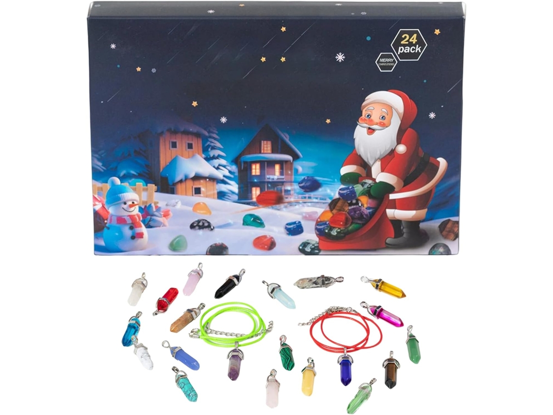 Calendário Do Advento De 24 Dias Com Pingente De Pedra Para Decoração De Natal (2025), Ideal Para Adolescentes