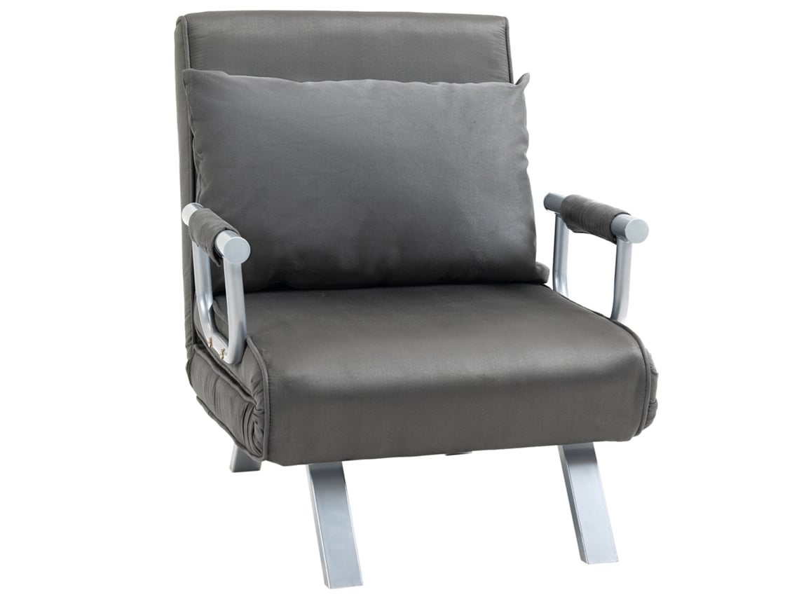 Sofá-cama 3 Em 1, Poltrona-cama, Cama De Hóspedes, Colchão Dobrável, Chaise Longue, 65x69x80cm, Cinza