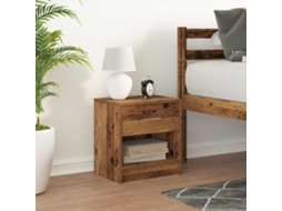 Vidaxl Mesa De Cabeceira Com Gaveta 39x28x41 Cm Madeira Velha