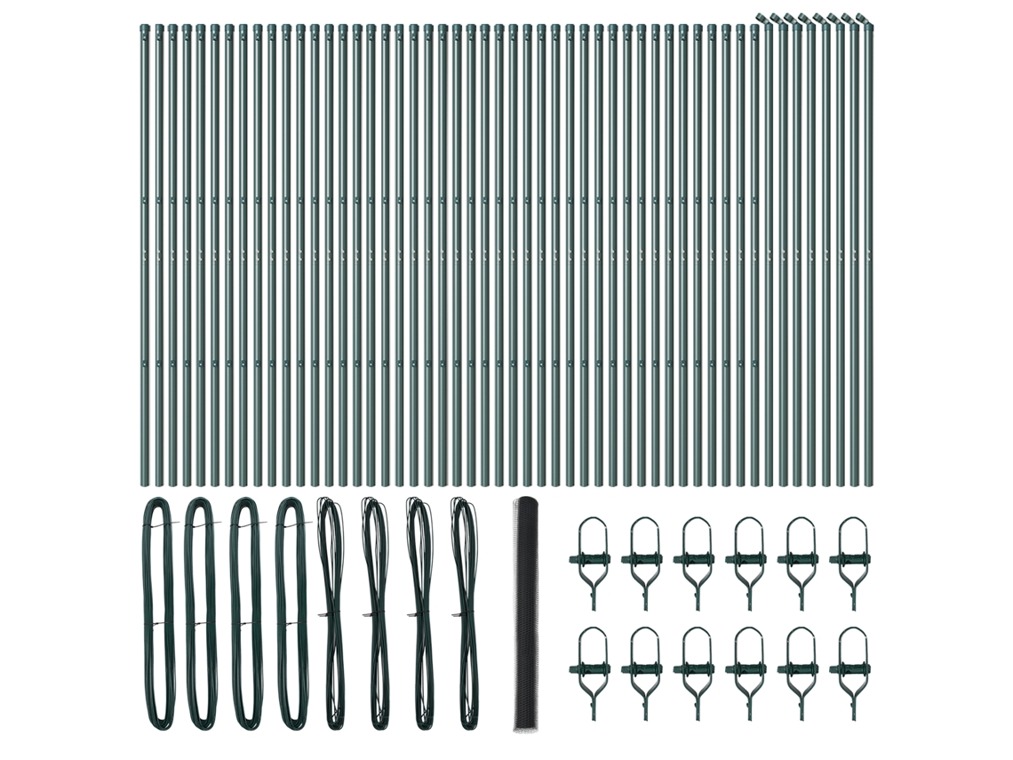 Conjunto 1 Cerca Para Jardim Vidaxl Cinzento Aço (100 X 1,6 M)