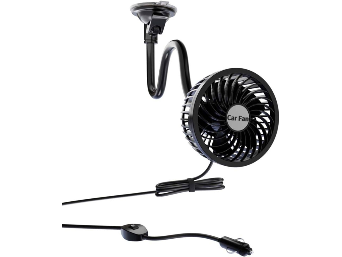 Ventilador De Carro Eficiente Com Ventosa Ajustável E Potente, Com 2 Velocidades De Resfriamento