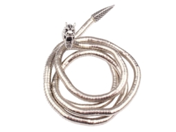 Colar e pulseira multiuso dobrável em formato de cobra, nas cores dourado, prateado e preto com dragão (2 unidades)