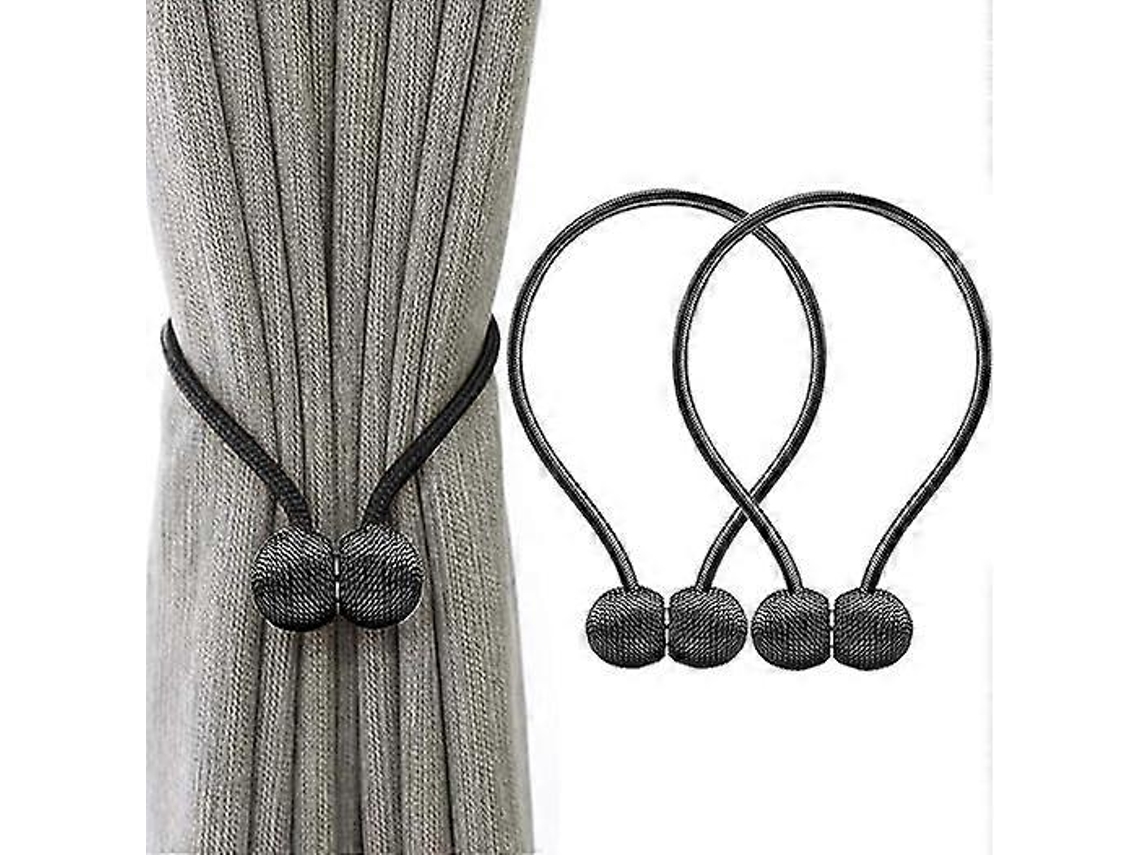 Suporte Magnético Para Cortina Suporte Magnético Para Cortina Fivela De Cortina Trançada Magnética Aquaforge (preto)