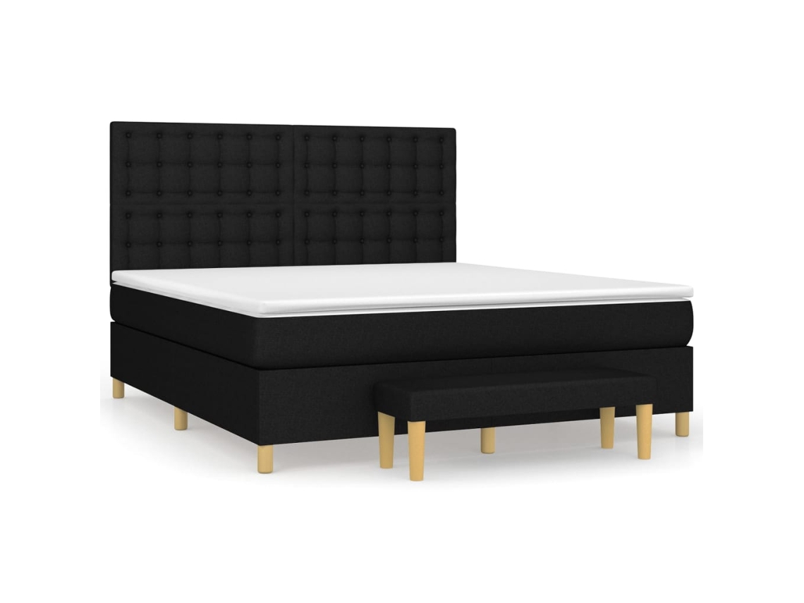 Cama com Molas/colchão 180x200 Cm Tecido Preto MAISON EXCLUSIVE