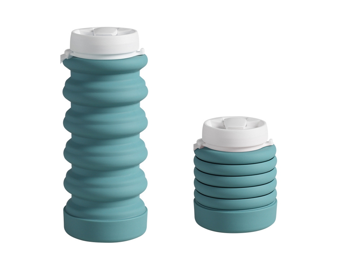 Garrafa De Água De Silicone Dobrável Para Acampamento E Caminhada Brilvibera (1 Peça, Azul)