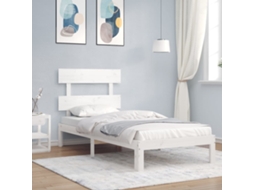 Cama Sem Colchão 90x200 Cm Madeira De Pinho Maciça Branco