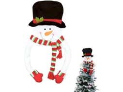 Topo de árvore de Natal Nova Line, boneco de neve grande, decorativo, branco | S/MARCA