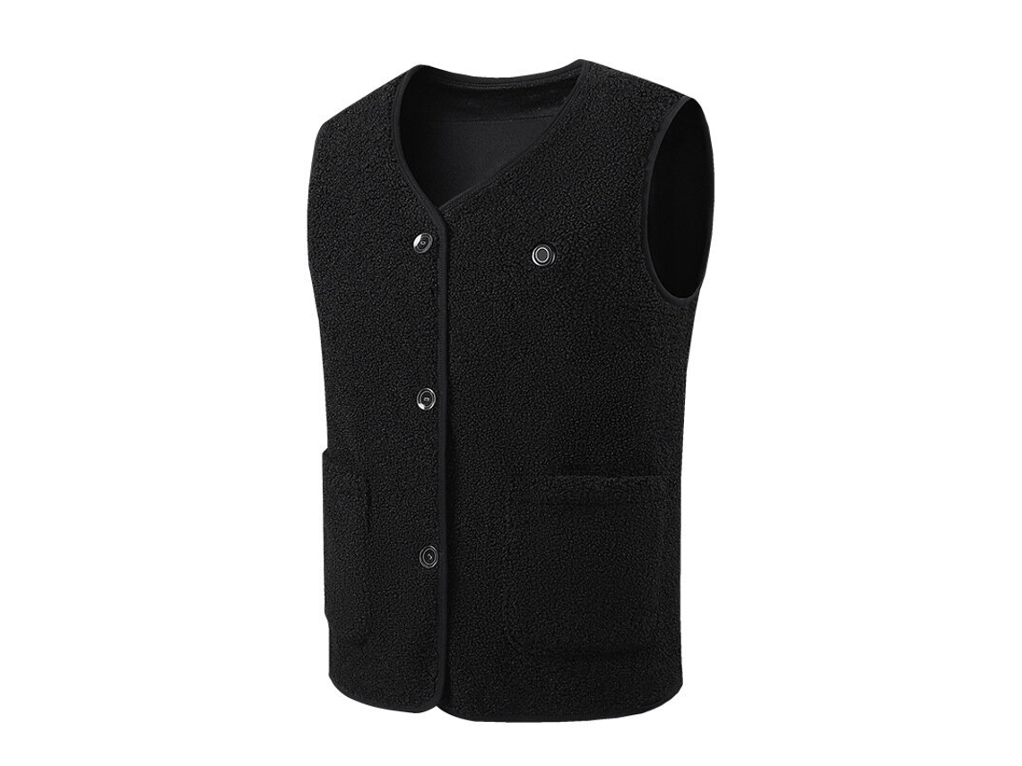 Colete Térmico Tengoo Hv-16t 2xl Com 16 Áreas De Aquecimento Forro De Lã Teddy Confortável E Autoaquecido Com Alimentação Usb E Conexão Elétrica