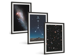 Galeria De Pinturas Murais Galáxia Espacial, Constelação De Câncer Moldura Preta Quadros Para O Escritório Espelharte (3 Piezas De 40x60 Cm)