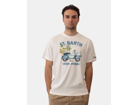 T-shirt De Homem Mc2 Saint Barth Classic Sb Vespa Branco (xl)