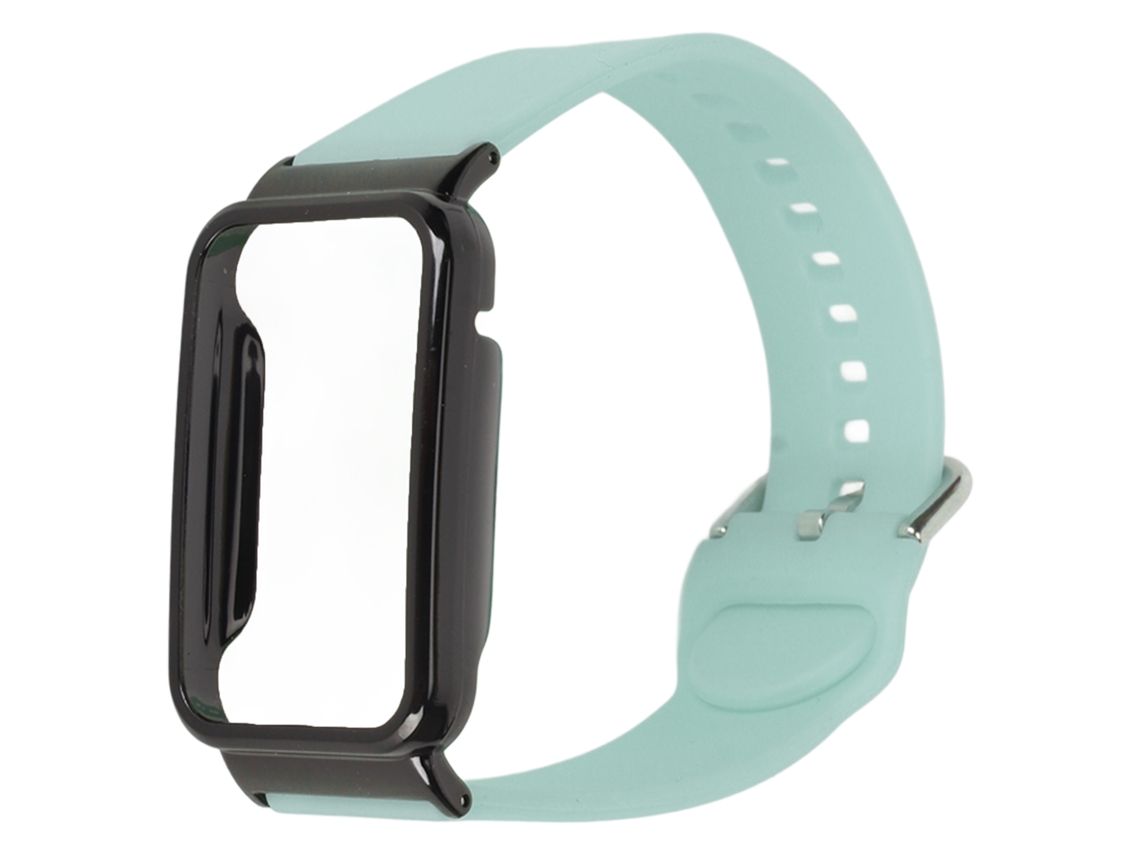 Pulseira de Silicone com Case Bumper para Mi Band 7 Pro Azul Claro e Preto