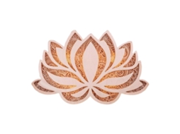 Luminária de parede Madeira com mandala e flor de lótus para ioga com dimmer BRILVIBERA