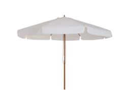 Guarda sol Madeira Bege Ø325x250cm, Polia, Teto Ventilado, 8 Hastes Bambu. Ge