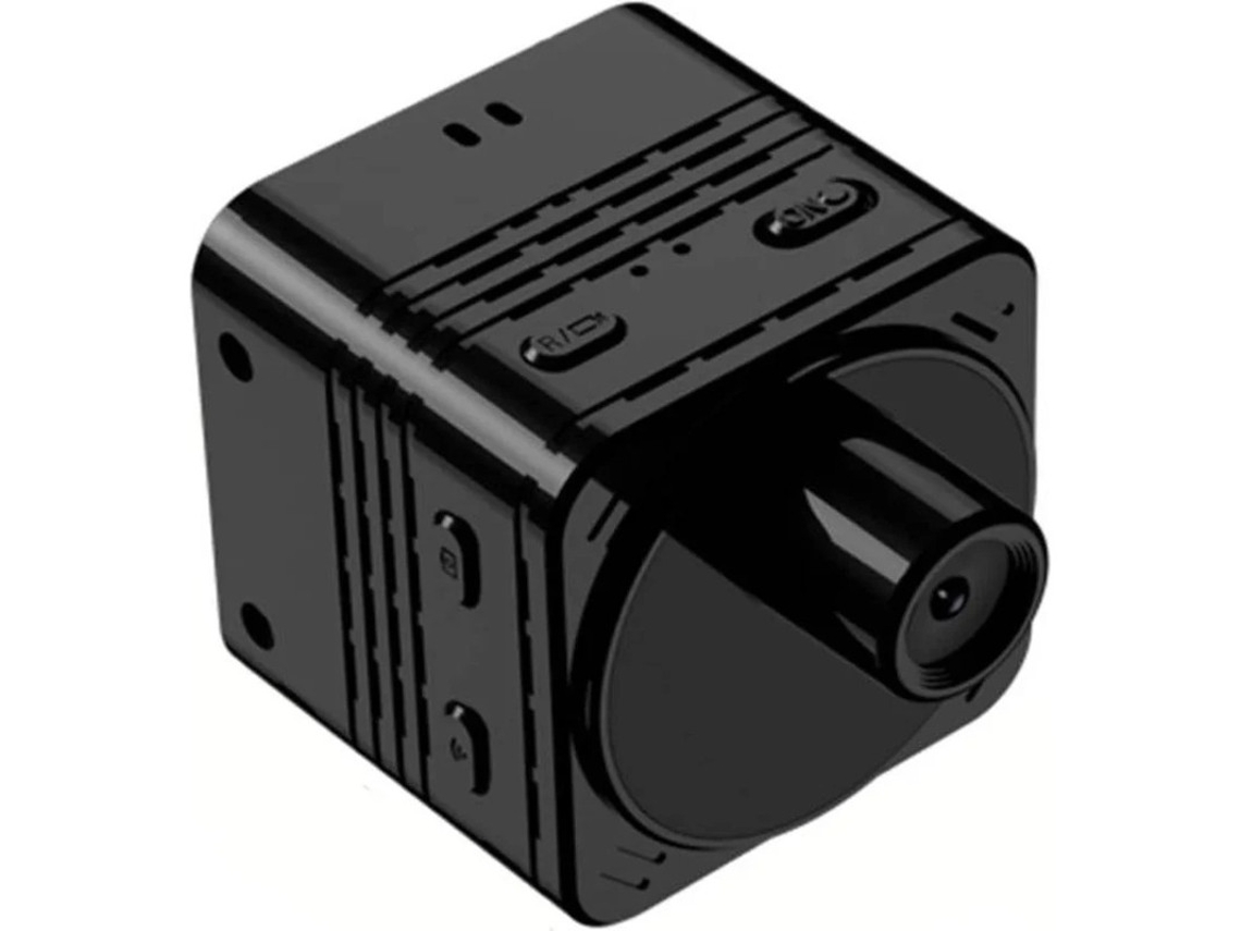 Mini câmera espiã portátil oculta com visão noturna para ambientes externos (preta)